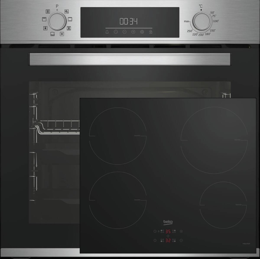 Beko BBSM12340X Backofen mit autarkem Induktionskochfeld  EEK: A