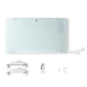 Nedis HTPL20FWT Glasverkleidung Konvektor 1000 / 2000 W | 2 Wärmeeinstellungen 