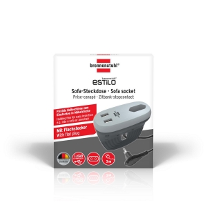 Brennenstuhl BN-1150290 estilo Sofa-Steckdose mit USB-Ladefunktion 