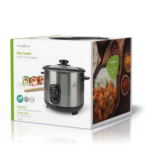 Nedis KARC115AL Reiskocher 1.5 l | 500 W | Antihaft-Beschichtung  Herausnehmbare Schüssel | Automatische Abschaltung