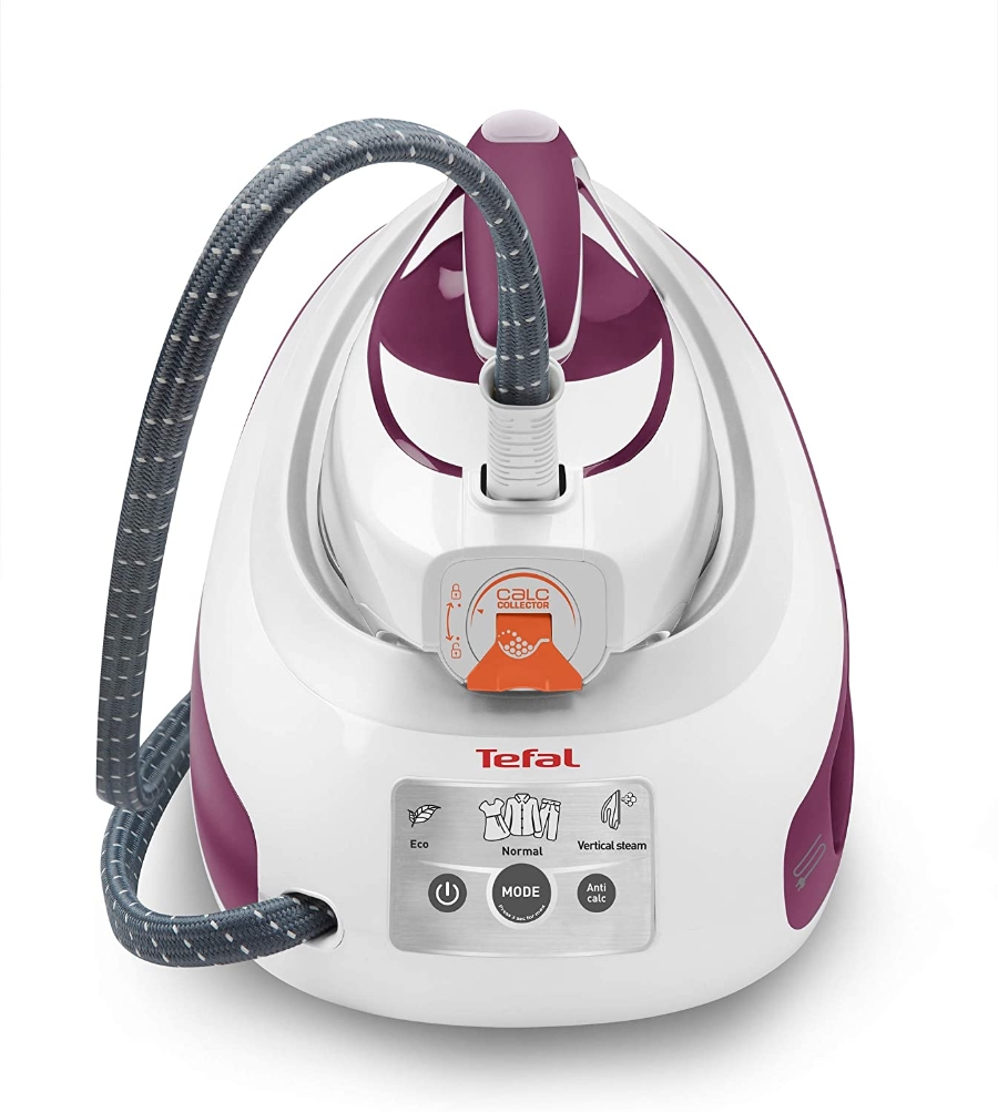 Tefal SV8054 Dampfbügelstation 6.5 Bar 2800W 1.8 L weiß/lila Optimale Dampf-/Temperaturkombination für alle Stoffarten