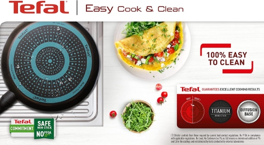 Tefal B55509 Easy Cook & Clean Crêpepfanne (25 cm)  Schwarz Antihaftversiegelung | Thermo-Signal | stabiler Boden