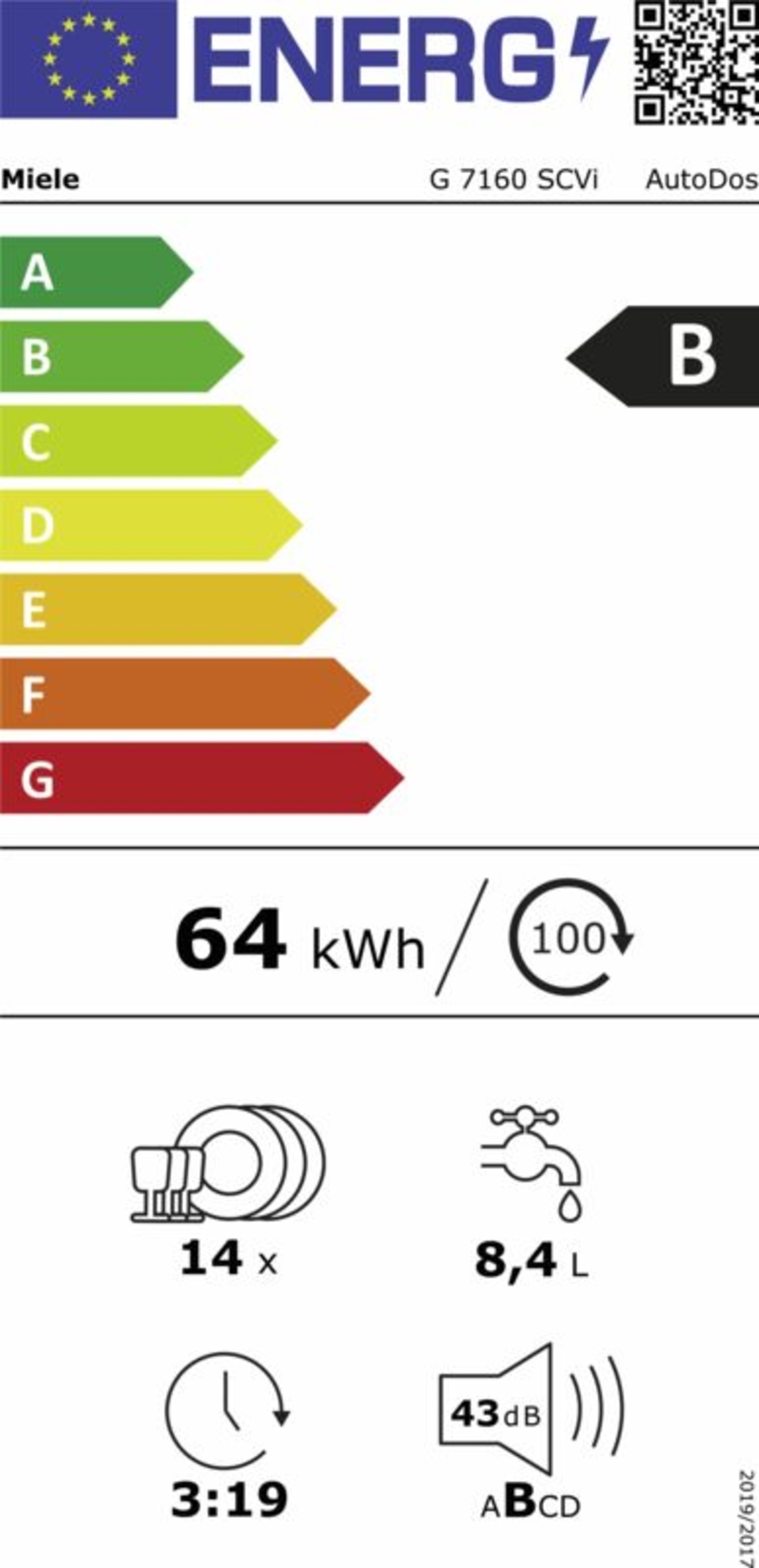 Miele G7160SCVI Geschirrspüler EInbau vollintegriert AutoDos 60cm