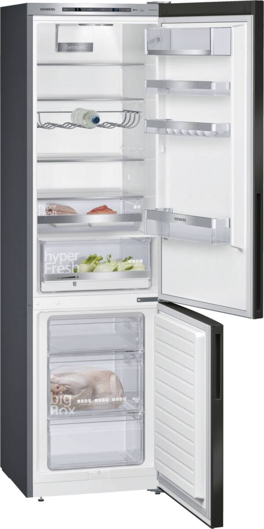 Siemens KG39E8XBA IQ500 Kühl-GefrierKombination mit Gefrierfach  ,201cm edelstahl schwarz  EEK:B 