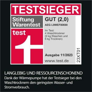 AEG L9WEF80690 Waschtrockner 9 kg Waschen 6 kg Trocknen 