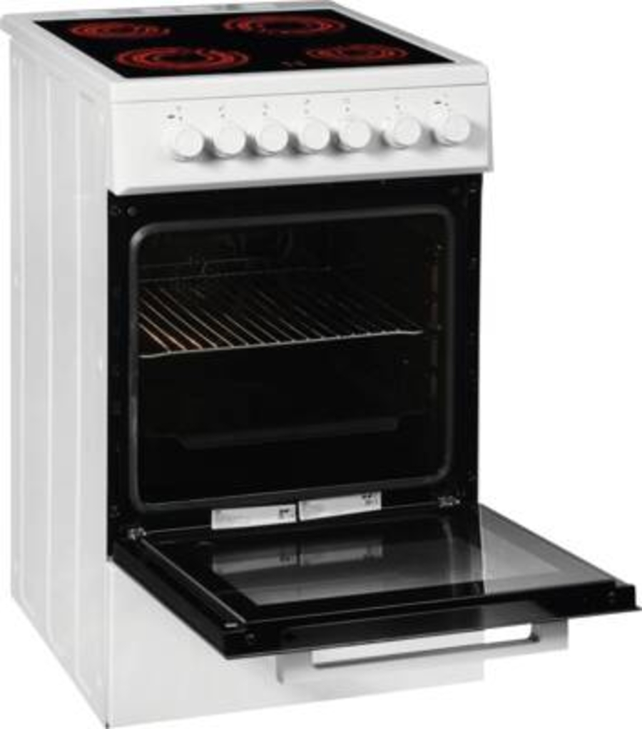 Beko FSM57100GW Elektroherd mit Glaskeramik-Kochfeld  