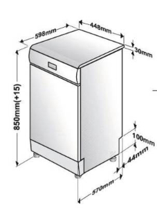 Beko DVS05024W Geschirrspüler Stand 45 cm weiß 10 Maßgedecke 