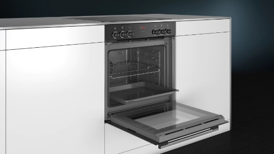 Siemens EQ211KA00 Herdset Einbau 60 cm Schwarz Edelstahl bestehend aus HE213ABS0 und EA645GN17