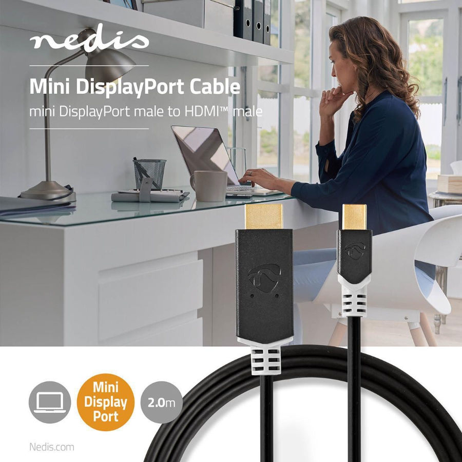 Nedis CCBW37604AT20 Mini Displayport-Kabel DisplayPort 1.4 | Mini DisplayPort Stecker | HDMI™ Stecker |