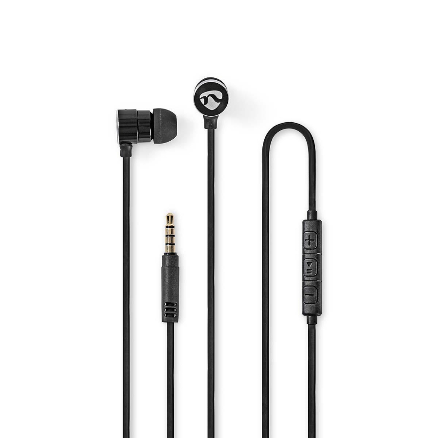 Nedis HPWD5020BK Kopfhörer mit Kabel 3.5 mm | Seillänge: 1.20 m | Eingebautes Mikro
