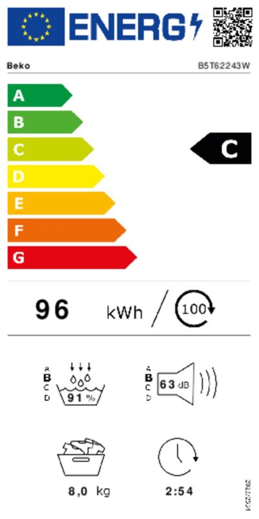 Beko B5T62243W Wärmepumpentrockner Stand Weiss A+++ 60cm,Anschlussmöglichkeit für direkten Kondenswasserablauf 