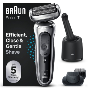 Braun Personal Care Series 7 71-S7500cc Elektrorasierer mit Barttrimmer, Reinigungsstation, Silber