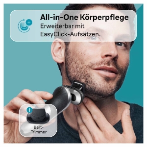 Braun Personal Care Series 7 71-S7500cc Elektrorasierer mit Barttrimmer, Reinigungsstation, Silber