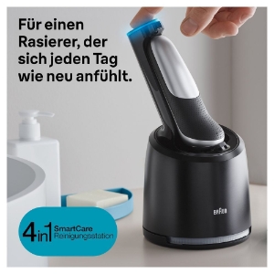 Braun Personal Care Series 7 71-S7500cc Elektrorasierer mit Barttrimmer, Reinigungsstation, Silber
