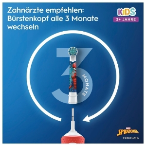 Oral-B Vitality Kids Spiderman Elektrische Kinderzahnbürste Red mit Reiseetui