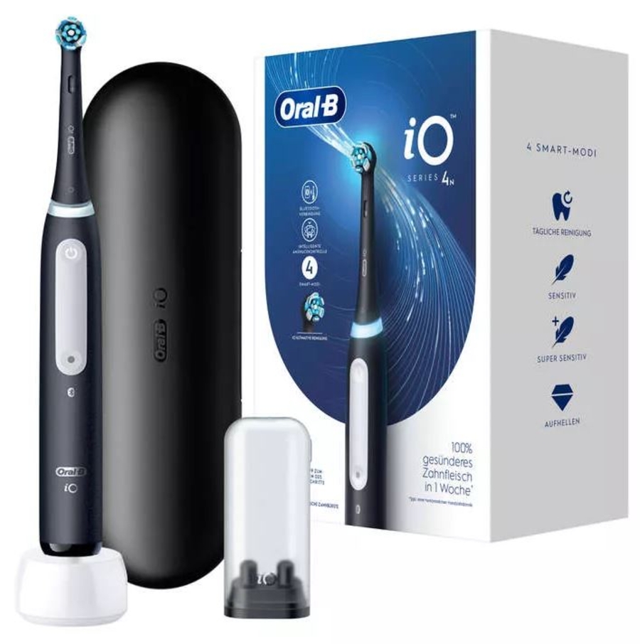 Oral-B iO Series 4 Elektrische Zahnbürste Matt Black+ Reiseetui 
