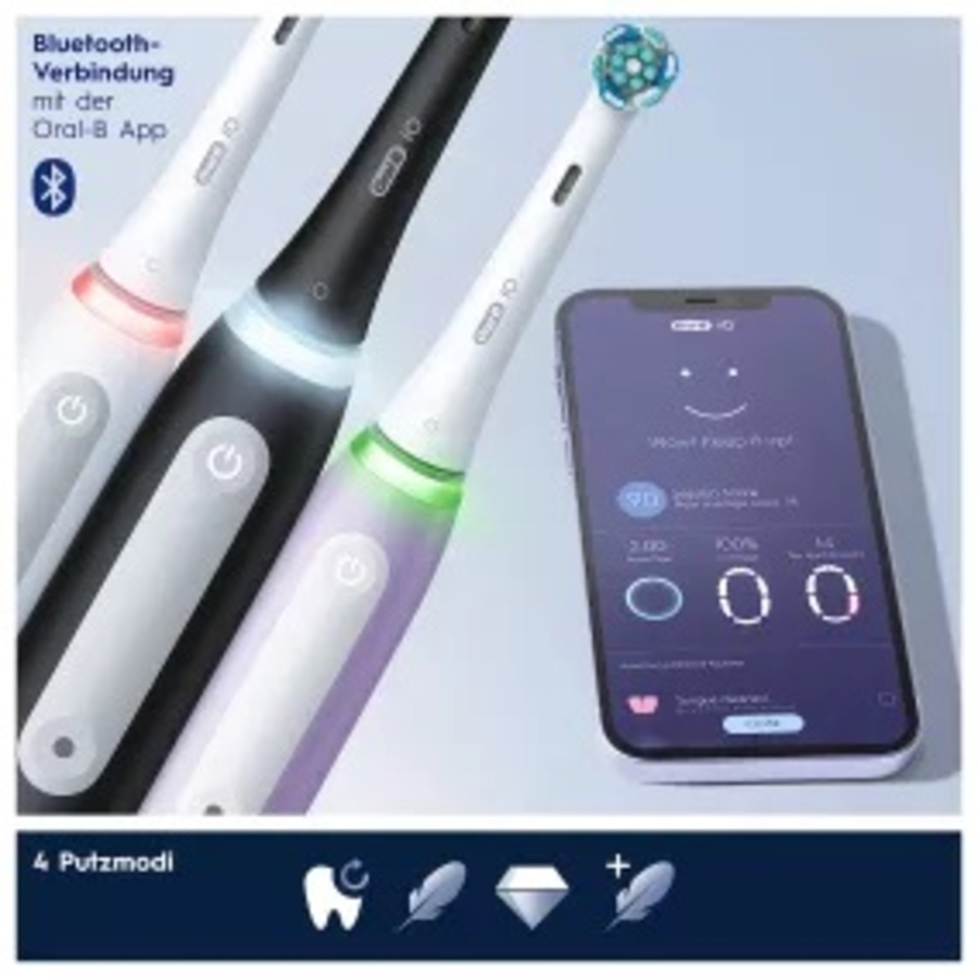 Oral-B iO Series 4 Elektrische Zahnbürste Matt Black+ Reiseetui 
