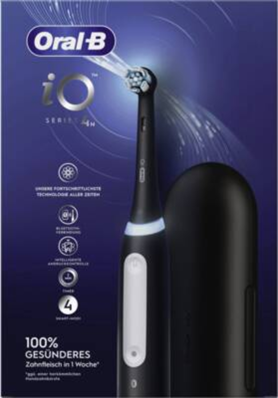 Oral-B iO Series 4 Elektrische Zahnbürste Matt Black+ Reiseetui 