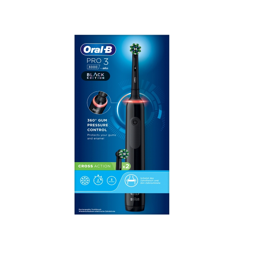 Oral-B Pro 3 3000 Elektrische Zahnbürste Schwarz  