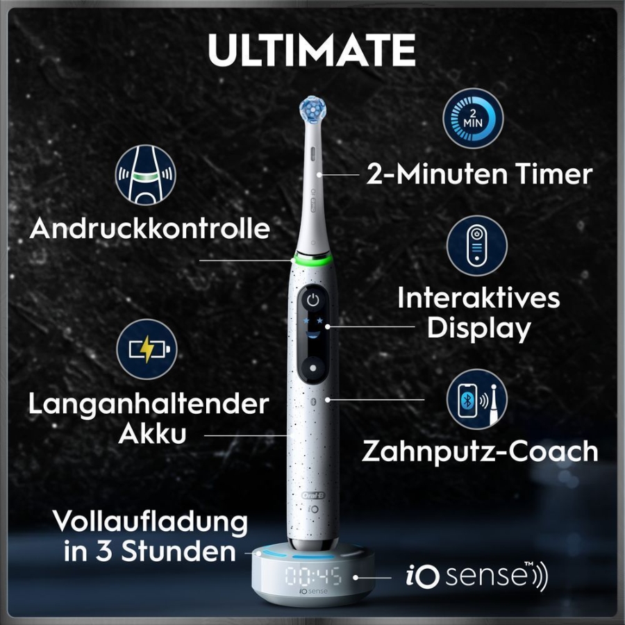 Oral-B iO Series 10 Elektrische Zahnbürste Stardust White 