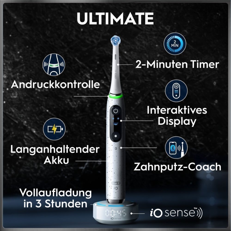Oral-B iO Series 10 Elektrische Zahnbürste Stardust White 