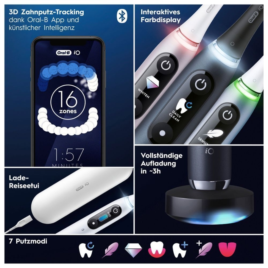 Oral-B iO Series 9 Elektrische Zahnbürste White Alabaster 