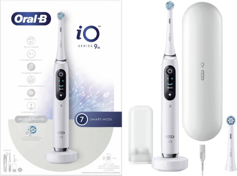 Oral-B iO Series 9 Elektrische Zahnbürste White Alabaster 