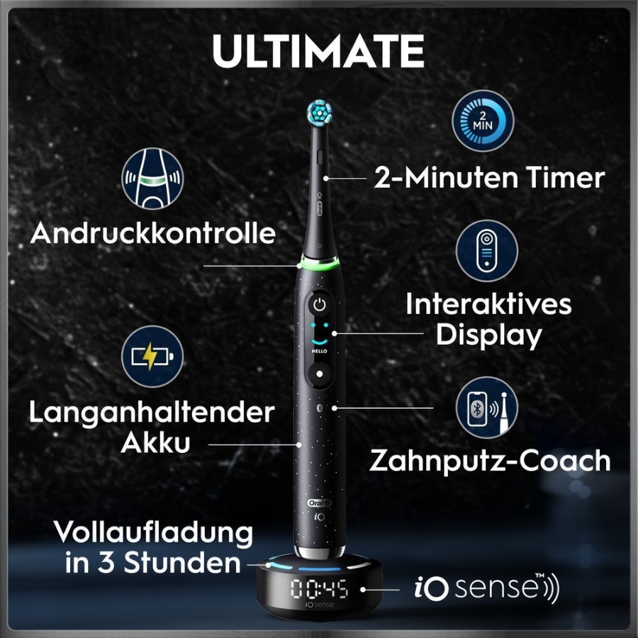 Oral-B iO Series 10 Elektrische Zahnbürste Cosmic Black 