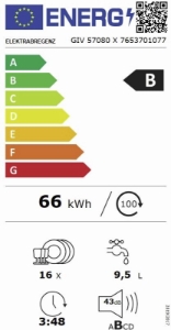 Elektrabregenz GIV57080X Geschirrspüler vollintegriert 60 cm EEK:B weiß mit Besteckschublade