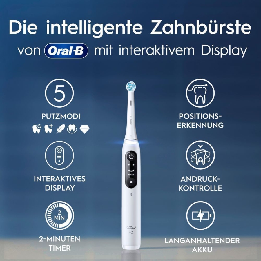 Oral-B iO Series 6 Elektrische Zahnbürste White Alabaster 