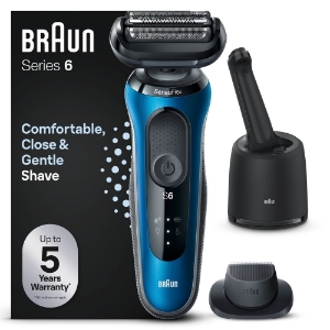 Braun Personal Care Series 6 61-B7200cc Elektrorasierer mit Präzisionstrimmer, Reinigungsstation, Blau
