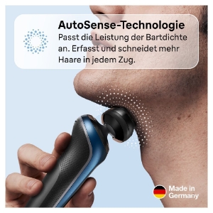 Braun Personal Care Series 6 61-B7200cc Elektrorasierer mit Präzisionstrimmer, Reinigungsstation, Blau