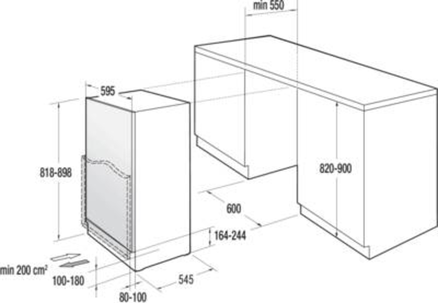 Gorenje RBIU609FA1 Kühlschrank Einbau-Unterbau mit Gefrierfach 60cm