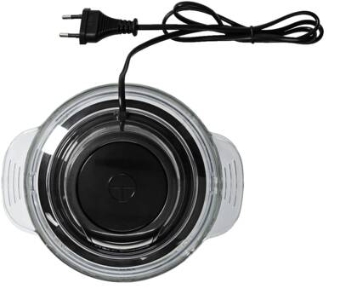 Nedis KAMC300CGY Zerkleinerer für Lebensmittel 500 W | 1 l | Glas | 1-Speed | Schwarz / Silber
