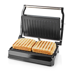 Nedis KAGR111FSR Kontakt Grill 700 W | 23 x 14.5 cm | Aluminium / Kunststoff