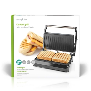 Nedis KAGR111FSR Kontakt Grill 700 W | 23 x 14.5 cm | Aluminium / Kunststoff