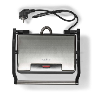 Nedis KAGR111FSR Kontakt Grill 700 W | 23 x 14.5 cm | Aluminium / Kunststoff