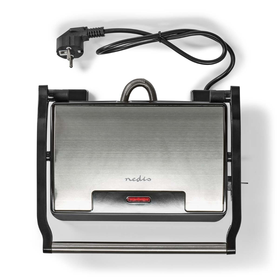 Nedis KAGR111FSR Kontakt Grill 700 W | 23 x 14.5 cm | Aluminium / Kunststoff
