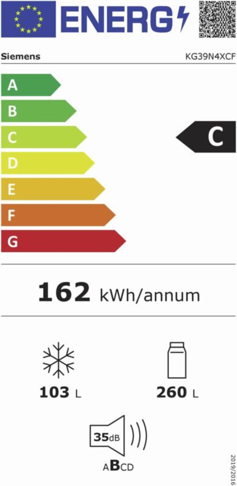 Siemens KG39N4XCF iQ500 Kühl-Gefrierkombination BlackSteel HxB:203 x 60 cm 