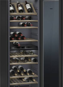 Siemens KW36KATGA Weinlagerschrank mit Glastür, 186 x 60 cm silber für 199 Flaschen à 0.75l 