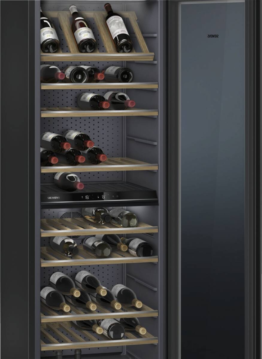 Siemens KW36KATGA Weinlagerschrank mit Glastür, 186 x 60 cm silber für 199 Flaschen à 0.75l 
