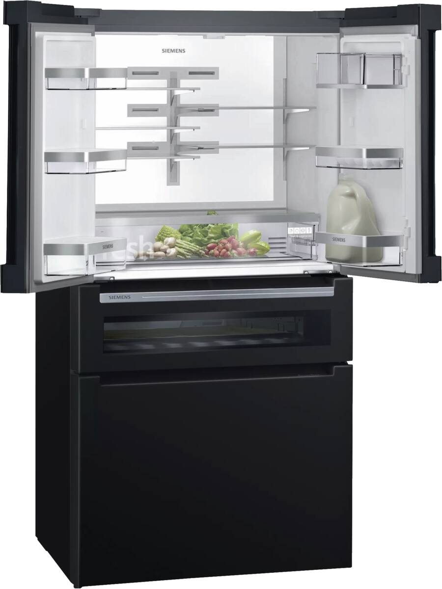 Siemens KF96RSBEA iQ700 Multidoor/Frenchdoor Schwarz Nofrost,Weinlagerzone