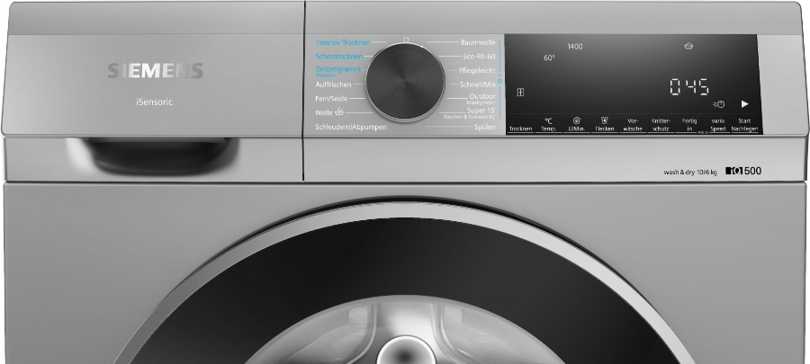 Siemens WN54G1X0 iQ500, Waschtrockner, 10/6 kg, 1400 U/min. 