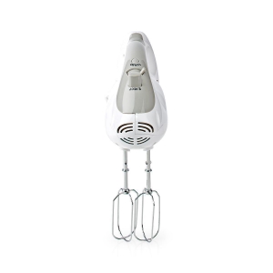Nedis KAHM110CWT Handmixer 200 W | 5 Geschindigkeitsstufen Turbofunktion | Turning Bowl / 2 Knethaken / 2 Schlägel 
