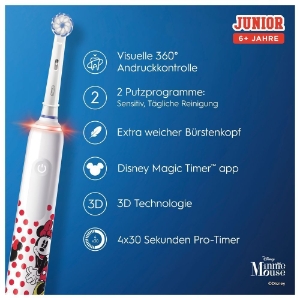 Oral-B Junior Minnie Mouse Elektrische Kinderzahnbürste Weiß 
