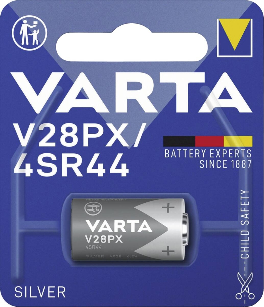 Varta V28PX (4SR44)Fotobatterie Fotobatterie V28PX Fotobatterie 4SR44 Silberoxid 145 mAh 6.2 V 