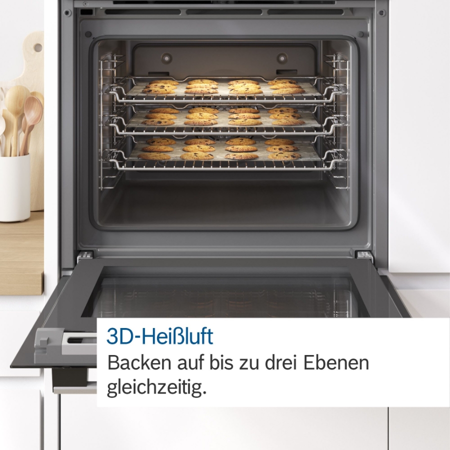 Bosch HBG579BS0  Serie | 6 Einbau-Backofen 60 x 60 cm Edelstahl Pyrolyse-Selbstreinigung
