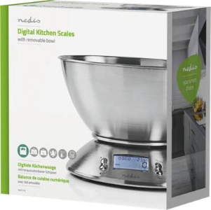 Nedis KASC111SI Küchenwaage Digital | Edelstahl | Timerfunktion 
