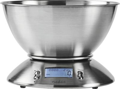 Nedis KASC111SI Küchenwaage Digital | Edelstahl | Timerfunktion 