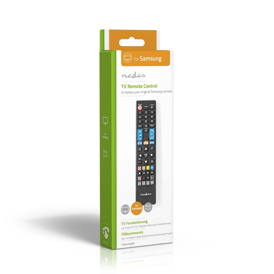 Nedis TVRC41SABK Samsung Fernbedienung Infrarot | Schwarz Passend für: Samsung | Fest | 1 Gerät |